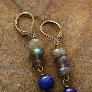 Boucles d'oreilles Bohème en Lapis Lazuli et Labradorite