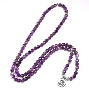 Bracelet H/F anti-stress et relaxation en 108 perles d'Améthyste et charmes