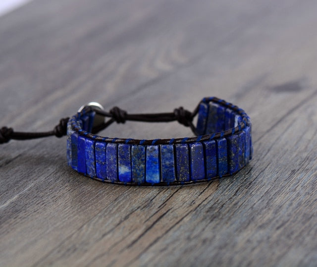 Bracelet Bohème Wrap 1 tour en Lapis Lazuli