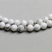 Charger l&#39;image dans la galerie, Bracelet H/F aide minceur en 108 perles de Magnésite blanche et charmes