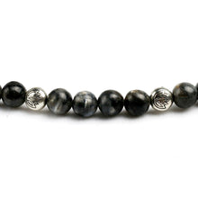 Charger l&#39;image dans la galerie, Bracelet H/F anti fatigue en 108 perles de Labradorite et charmes