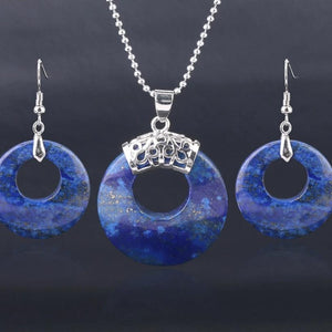 Ensemble de 2 bijoux ronds en Lapis Lazuli