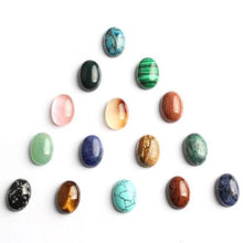 Charger l&#39;image dans la galerie, Lot de 20 pierres mélangée en forme Ovale 8x10 mm de Quartz Rose, Aventurine, Turquoise, Labradorite, Agate, Jade et autres