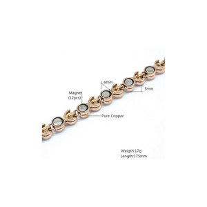 Bracelet Bio-magnétique anti douleurs Or rose en Cuivre