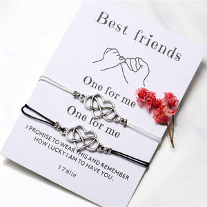 Bracelets double "Faites un vœux" Infini Cœur pour Couple ou amitié à offrir