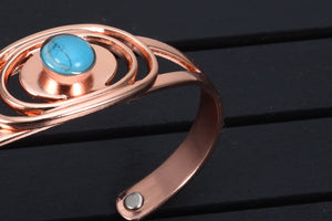 Bracelet H/F Bio-magnétique anti douleurs et perte de poids avec pierre turquoise