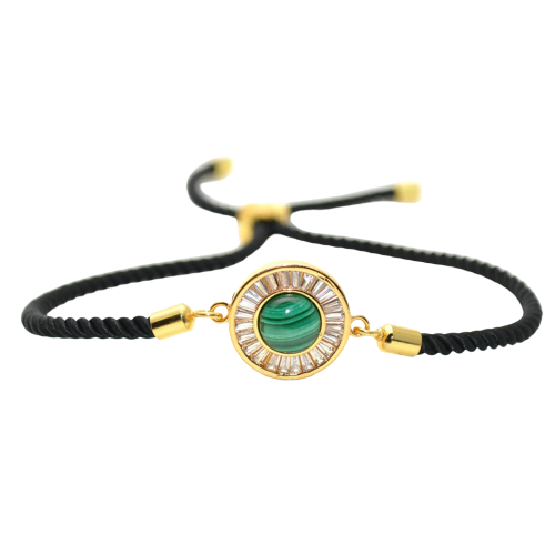 Bracelet Anti-douleur corde et perle de Malachite
