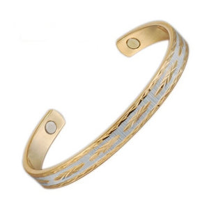 Bracelet bio-magnétiques anti douleurs et favorisants la perte de poids - couleur or