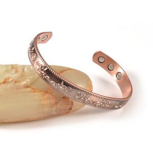 Bracelet et bague bio-magnétiques anti douleurs et favorisants la perte de poids - fleurs