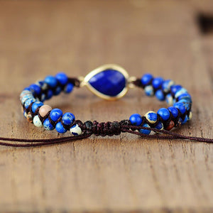 Bracelet Bohème tressé en Lapis Lazuli