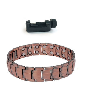 Bracelet Homme Bio-magnétique anti douleurs et perte de poids en Cuivre