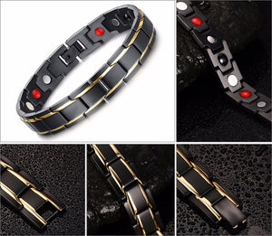 Bracelet Homme bio-magnétique anti douleurs et favorisant la perte de poids - couleur or ou argent