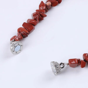 Bracelet baroque en Jaspe rouge de Féminité fermoire magnétique