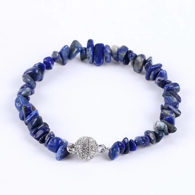 Bracelet baroque en Lapis Lazuli Amour et Amitié fermoire magnétique