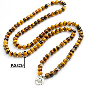 Bracelet H/F de Protection en 108 perles de d’Œil de tigre et charmes