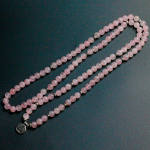 Bracelet de guérison Chagrin d'amour Yoga en perles de Quartz rose et Améthystes