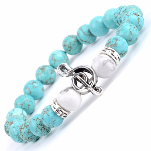 Bracelet H/F Détox en Turquoise et note de musique