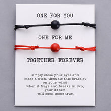 Charger l&#39;image dans la galerie, Bracelets double &quot;Faites un vœux&quot; en pierre de lave et pierres naturelles pour Couple ou amitié à offrir