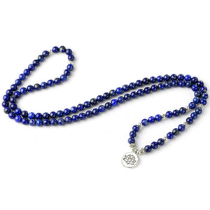 Bracelet H/F Grossesse, Fécondité et Peau en 108 perles de Lapis Lazuli et charmes