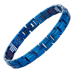 Bracelet Femme Bio-magnétique Anti douleurs 4 en 1 en Titane - bleu