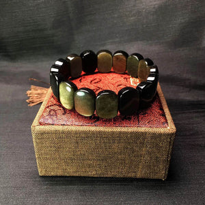 Bracelet de Protection en Obsidienne dorée qualité AAAAA
