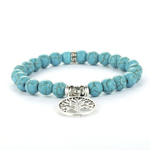 Charger l&#39;image dans la galerie, Bracelet H/F Détox en Turquoise et charme arbre de vie - 1 bracelet